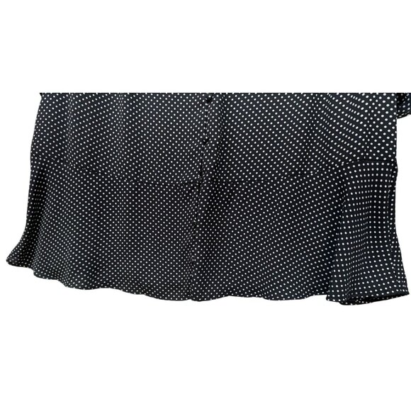 Chicos Womens Polka Dot Button Front Tunic Blouse Size 3 Black & White - Picture 6 of 13